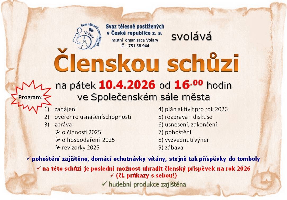 Členská schůze STP